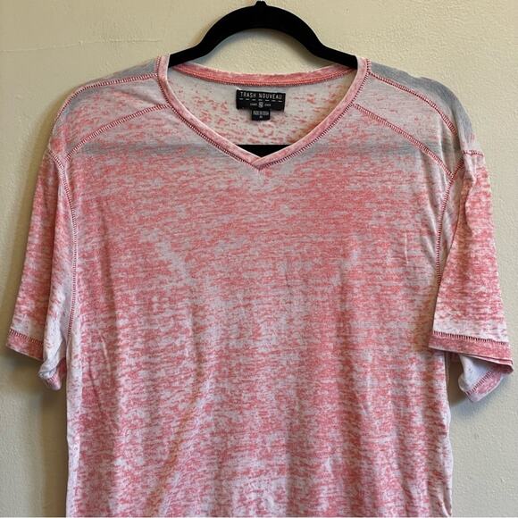 Trash Nouveau M short sleeve t-shirt sheer pink white gradient faded pastel - Picture 2 of 7